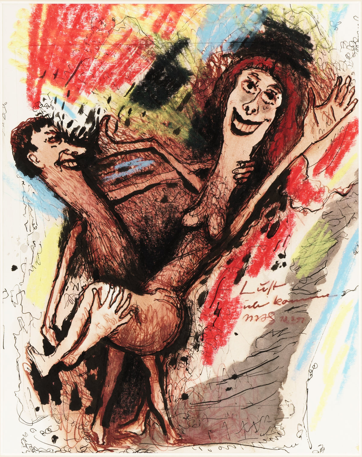 Mathias J. Seib, Watercolor, ink painting, Lust I come/ Lust ich komme