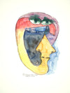 14 Ochtian head, watercolor painting by Mathias Jakob Seib